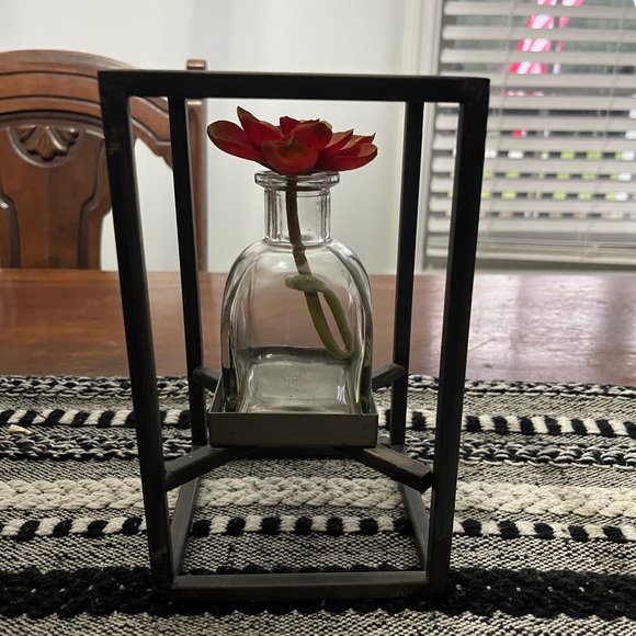 Modern Black Metal Frame with Red Succulent Accent - Magnolia Home - Picture 1 of 4